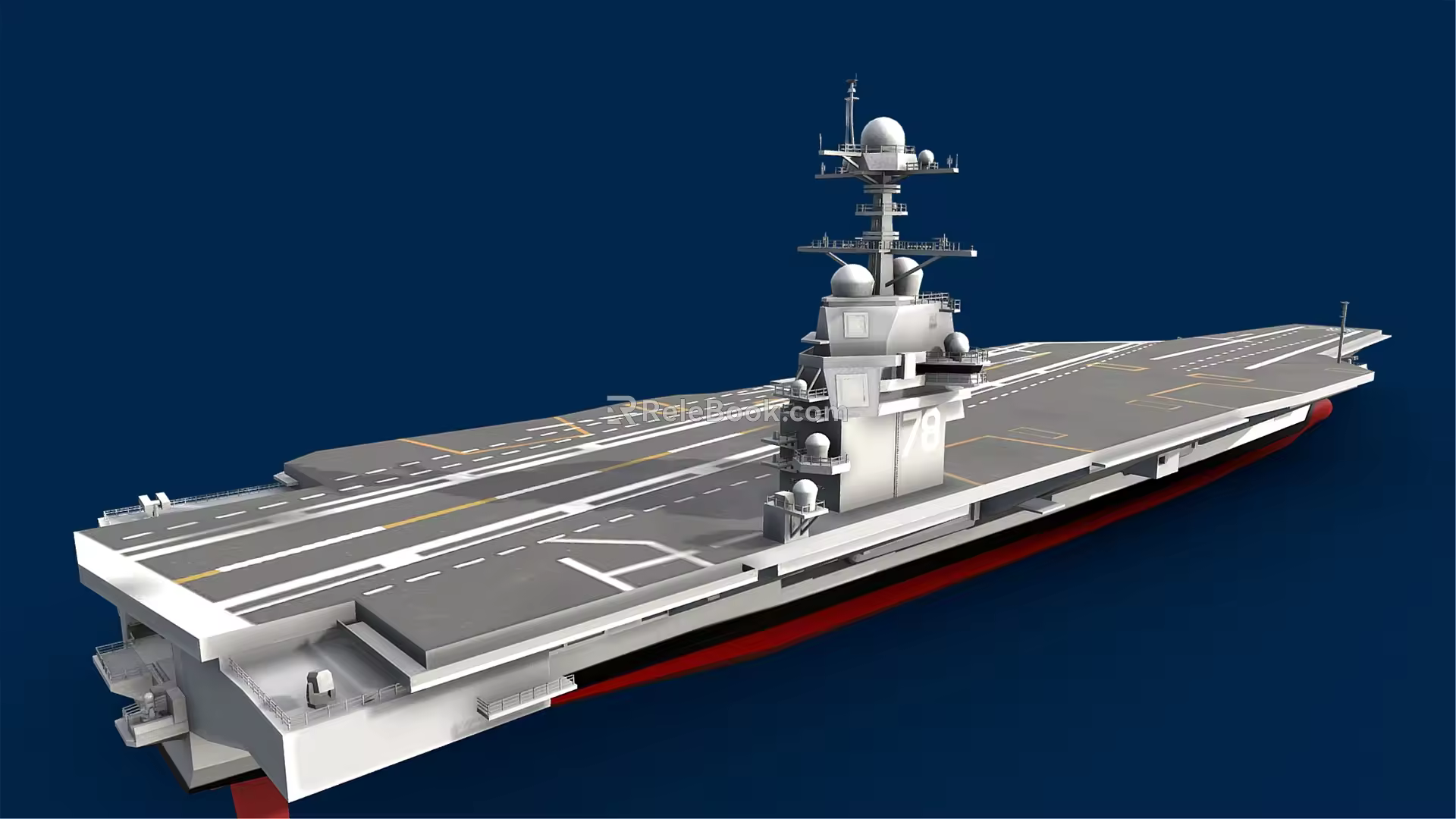 modern warship aircraft carrier 3d model