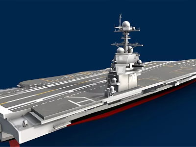 modern warship aircraft carrier 3d model