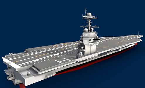 modern warship aircraft carrier 3d model