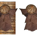 Handmade Leaf Ornament with Hat Shaped Top and Layered Design for Home Decor 3d model