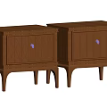 Modern Dark Wooden Nightstands With Drawers Metal Knobs And Tapered Legs Design