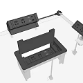 Modern Office Power Strip with Multiple Outlets and USB Charging Ports for Desktop Use