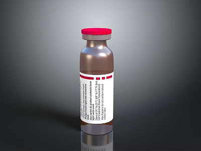 Brown Glass Food Storage Bottle With Red Cap And White Label 3d model