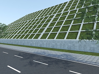 modern slope protection road slope protection 3d model