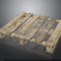 Sturdy Wooden Pallet Construction Featuring Natural Wood Slats And Support Blocks Design