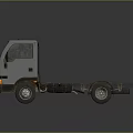 Gray Worn Single Cab Truck With Exposed Chassis And Industrial Design 3d model