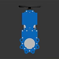 Blue Industrial Gate Valve With Black Handwheel And Flange Connection Design