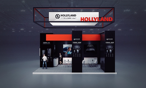 HOLLYLAND exhibition booth model 3d model