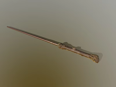 Wooden Magical Wand With Ornate Carved Handle As Fantasy Weapon 3d model Wooden Magical Wand With Ornate Carved Handle As Fantasy Weapon 3d model