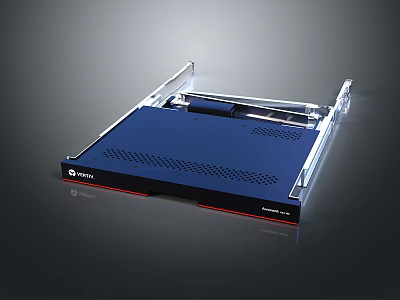 QNAP TS-453D Network Storage Server with Blue Panel and Transparent Brackets 3d model