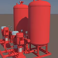 Fire hydrant pressure stabilizing pump 3d model