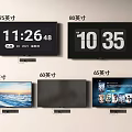 Modern TVs with Various Screen Sizes Displaying Time Date Nature Scenes and Content 3d model