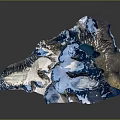 Garden Landscape Sculptural Model With Blue White Mountainous Terrain Design
