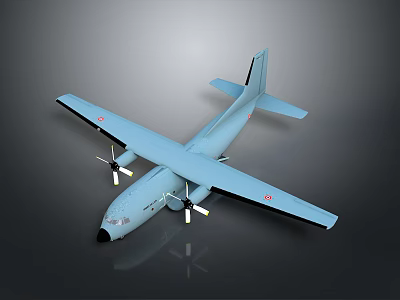 Cosmic Aerospace Model Design Featuring Light Blue Body With Four Propellers And Dark Background 3d model