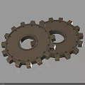 Two Metal Gears As Essential Hardware Tools For Mechanical Applications 3d model