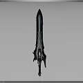 Advanced Futuristic Weapon Featuring Sleek Blade Blue Accent And Metallic Hilt 3d model