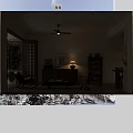 Cozy Natural Wood Style Living And Dining Room Interior With Comfortable Furniture And Relaxing Atmosphere