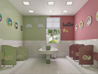 Modern Toilet Kindergarten Toilet 3d model