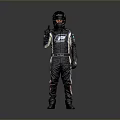 Game And Movie Character Wearing Racing Suit With Black Helmet Making Thumbs Up Gesture