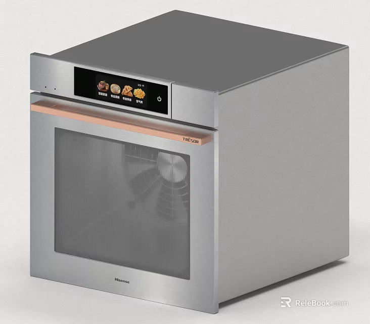 Hisense Modern Stainless Steel Oven With Glass Door And Control Panel 3d model 