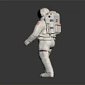 NASA Astronaut in White Spacesuit with American Flag for Space Exploration Mission
