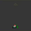 Green Kart Featuring Character With Red Mushroom Hat And Green Flower Pot
