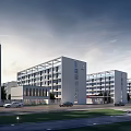 Modern White Residential Buildings With Glass Curtain Walls Lawn Parked Cars And Pedestrians