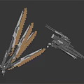 Set Of Mechanical Metal Tools With Serrated Blades And Industrial Components