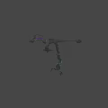 Game Movie Character Purple Black Mechanical Dragon With Sharp Structures And Glowing Eyes