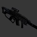 Tactical Modern Military Rifle with Scope Silencer Ergonomic Grip and Futuristic Design