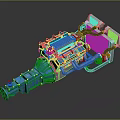 Automotive Parts With Metal Structure Blue Components Pipes Radiator And Mechanical Design