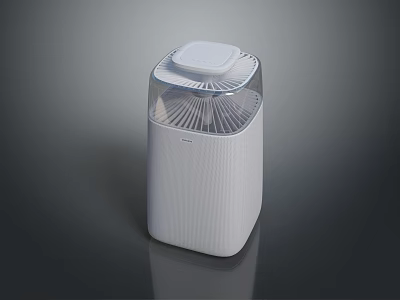 Modern White Home Air Purifier With Transparent Cover And Sleek Design 3d model