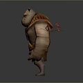 Bandaged Mythical Mummy Creature With Ankh Symbol And Golden Belt