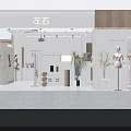 Modern Clothing Store Interior Design With Hangers Displays And Green Plants