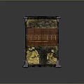 Vintage Decorative Cabinet With Gold And Black Finish Intricate Carvings Drawers Shelves And Tray Top