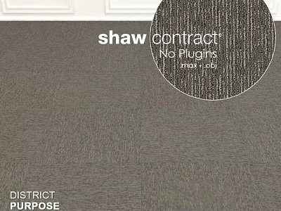 Shaw Contract No Plains District Purpose Square Gray Textured Commercial Carpet 3d model