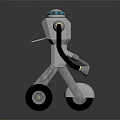 modern robot unicycle robot twin-wheeled robot 3d model