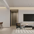 Modern Living Room Interior With Black Sofa Armchair Coffee Table And Golden Lattice Wall