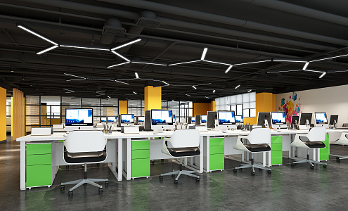 Industrial LOFT Public Office Area Office 3d model