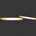 Elegant Shiny Golden Bracelets With Small Decorations On Dark Reflective Background