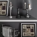 Vintage Cinema Themed Decorative Ornament Set with Books Frames Trophies Film Reels for Shelf