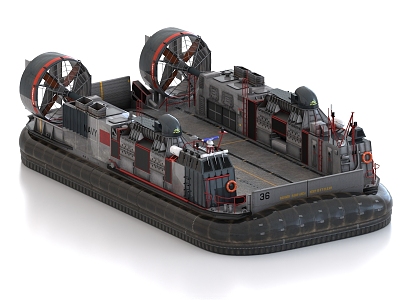 landing ship landing craft launch amphibious ship 3d model