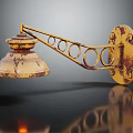 Rustic Wall Mounted Furniture Lamp With Yellow Rusted Finish And Circular Rings