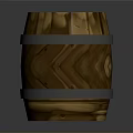 Vintage Wooden Barrel With Metal Hoops And Intricate Wood Grain Pattern