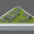 Sand Table Architectural Model With Green Grass And Building Structure Layout Design