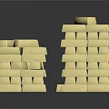Golden Stacked Household Items For Daily Use And Storage Organization