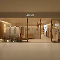 Modern Clothing Store Interior With Mannequins Clothing Racks Sofa Plants And Wooden Decor