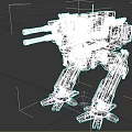 Mech Style Weapon With Dual Cannons And Quadrupedal Structure 3d model