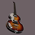 Classic Electric Bass Guitar With Sunburst Finish And Smooth Neck Design Details