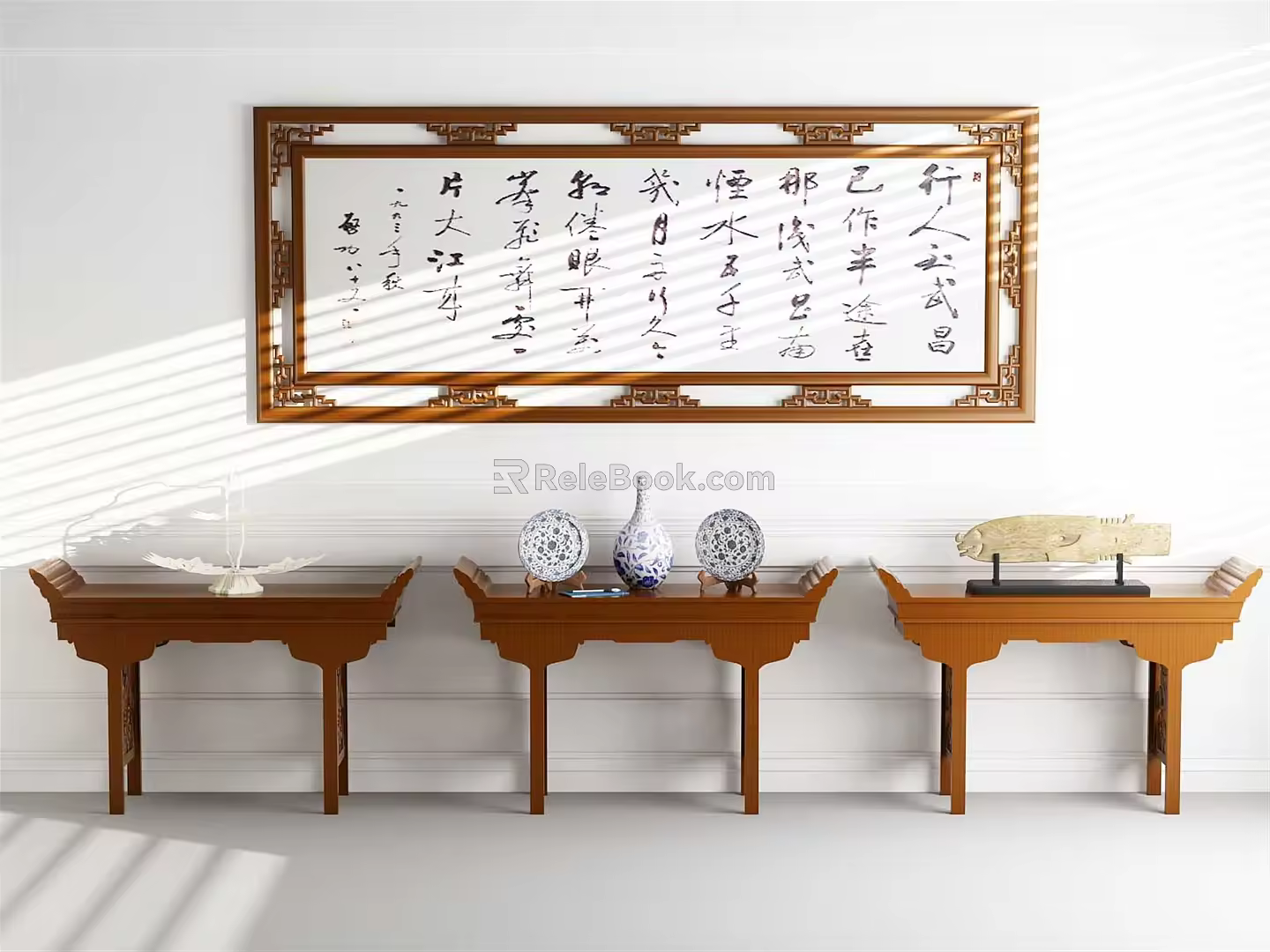 New Chinese-style End View Table Decoration Table Decoration Hanging Picture Combination 3d model